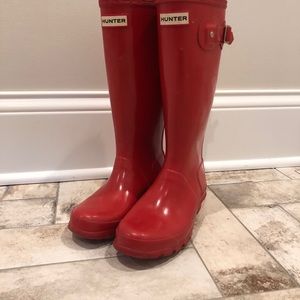Girls Red hunter boots